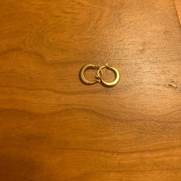 10k Gold and Silver Hoops - Picture 2 of 4